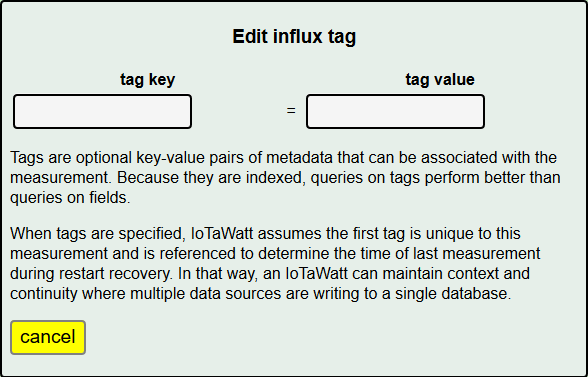 **Influx tag-set**