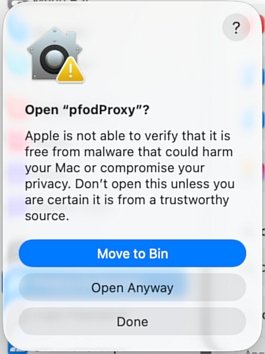 Open pfodProxy confirmation dialog