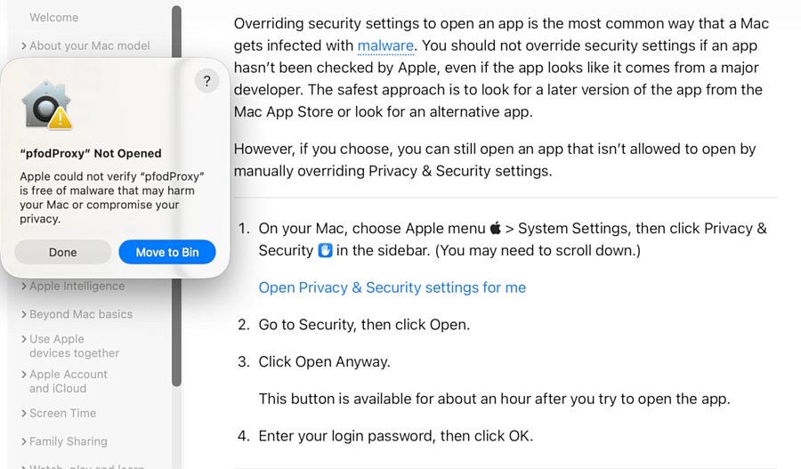 Mac User Guide - how to open a blocked app