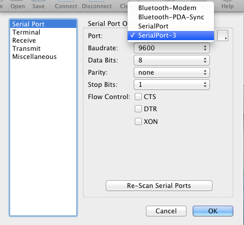 coolterm connection says clientclientclient